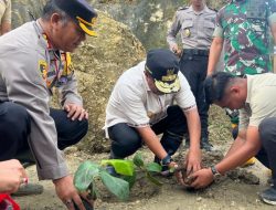 Dukung Ketahanan Pangan, Pj. Bahtiar Bersama Kapolresta Mamuju Tanam Pisang dan Sukun