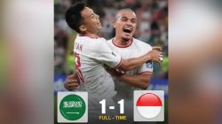 Kualifikasi Piala Dunia 2026, Indonesia Tahan Imbang Arab Saudi 1-1